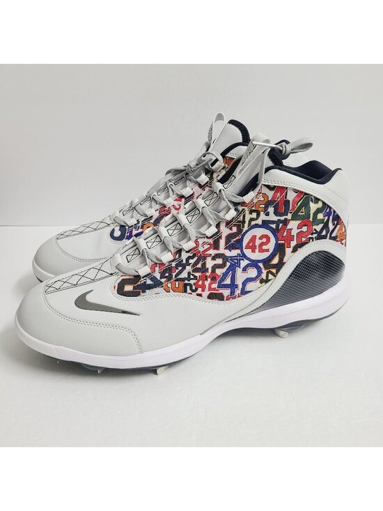 NEW Nike Griffey 2 Jackie Robinson Metal Baseball Cleats HV6878-001 Size 15 Gray main image 7